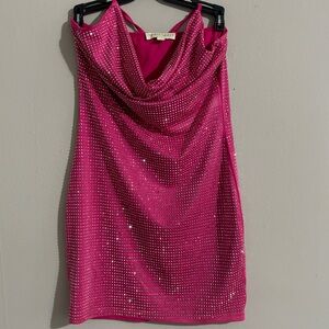 Sparkly pink mini dress